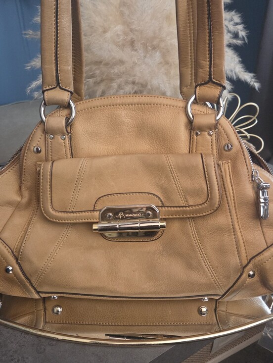 b. makowsky Handbags - B. Makowsky Genuine Leather Satchel Tan Brown Shoulder Bag w/ Dust Bag